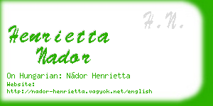 henrietta nador business card
